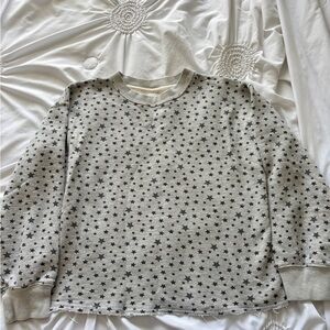 Current/Elliott Gray Long Sleeve Star Tee